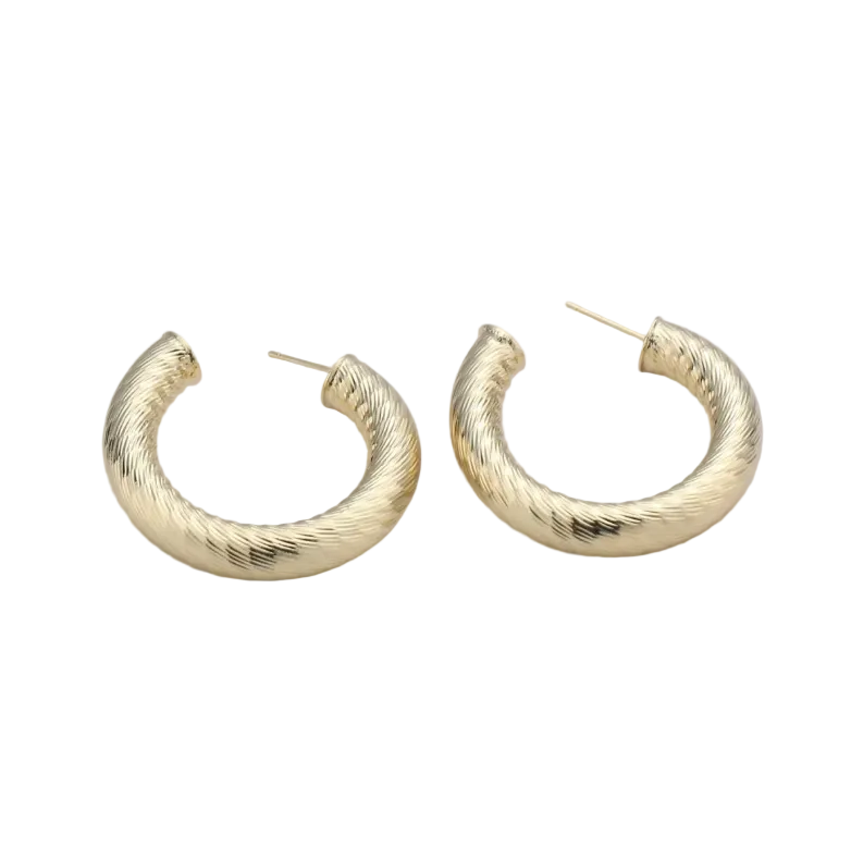 Simple Medium Thick 14k Gold Filled Hoops Earring 30mm✦ EA-21Q005