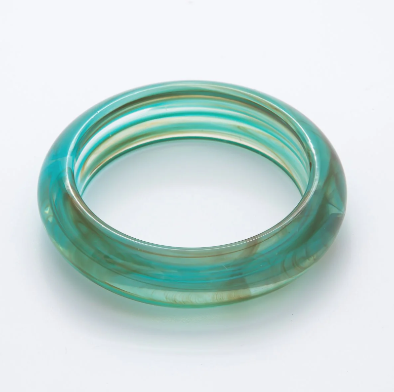 Green Solid Resin Acrylic Wide Bangle ✦ BA-21WA3400 - BA-21WA3412