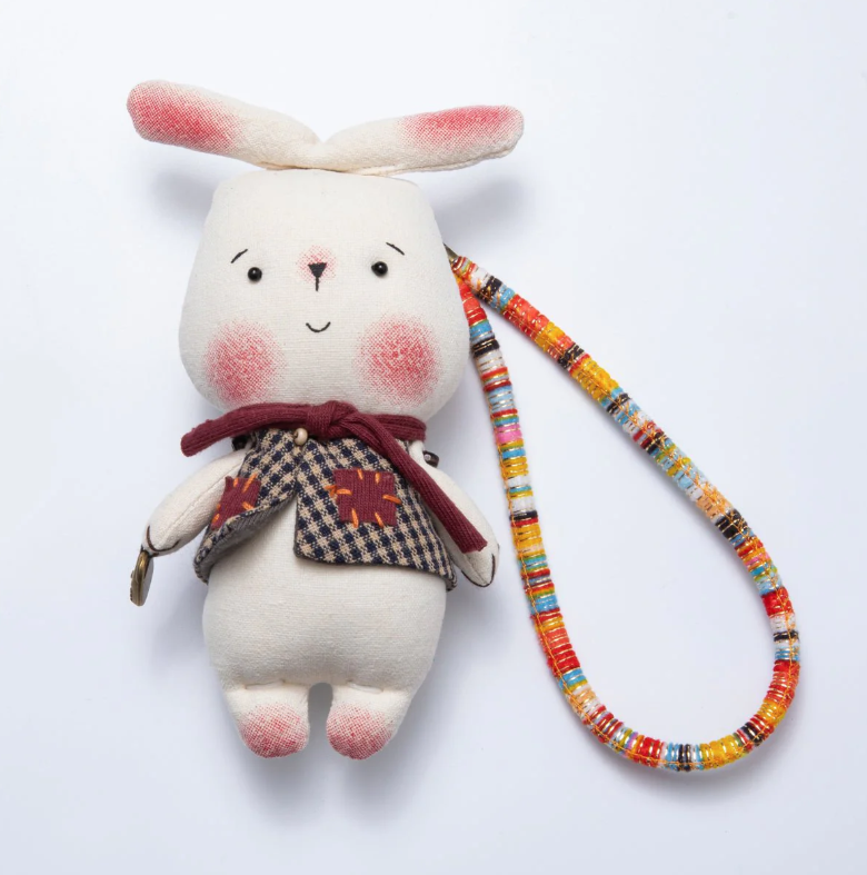Handmade Friend Rabbit Bunny and Pig Bag Charm, Keychain ✦ BC-21WB056 BC-21WB057
