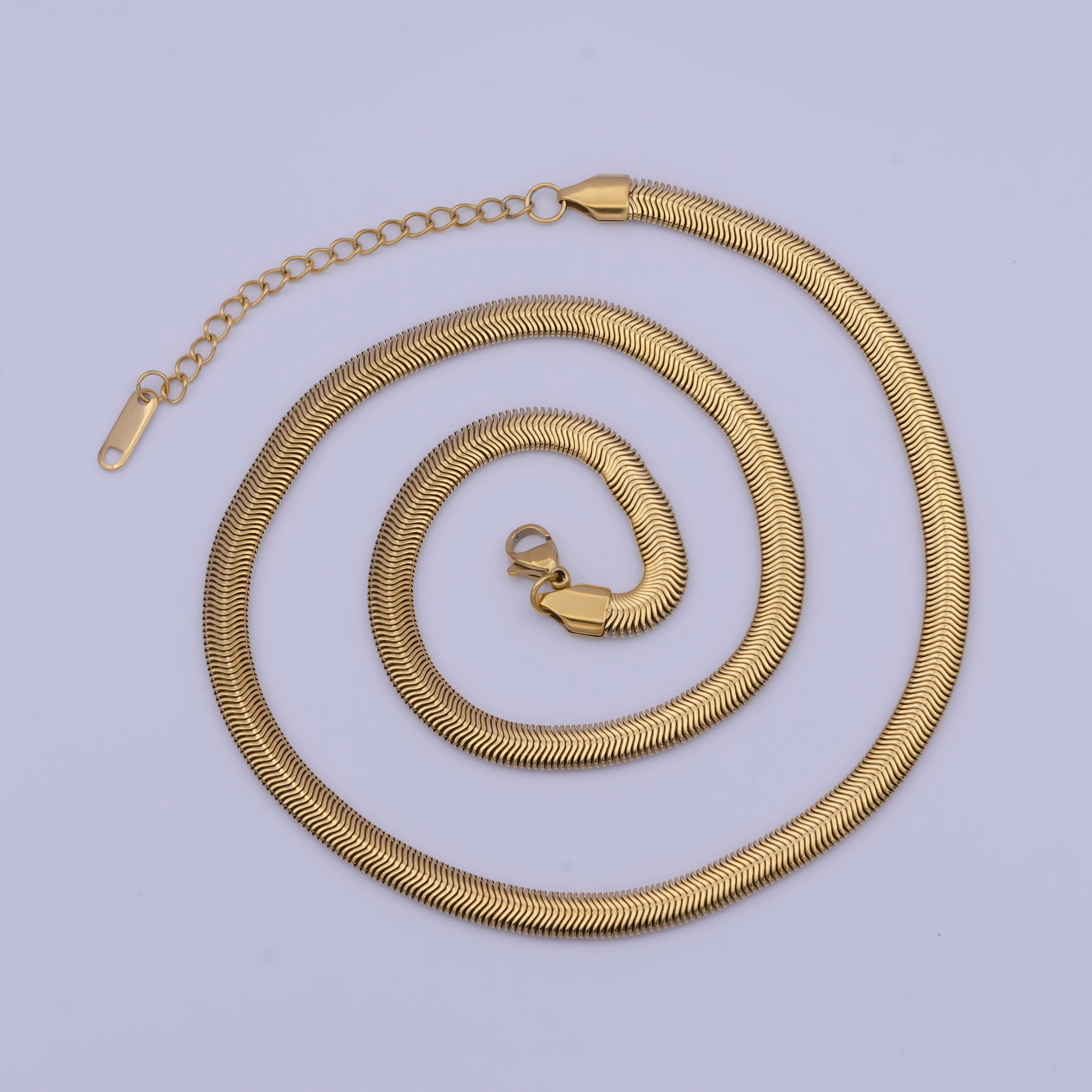 Snake Chain Necklace 16 18 20 Inch + 2.5" extender Length in Gold Chain
