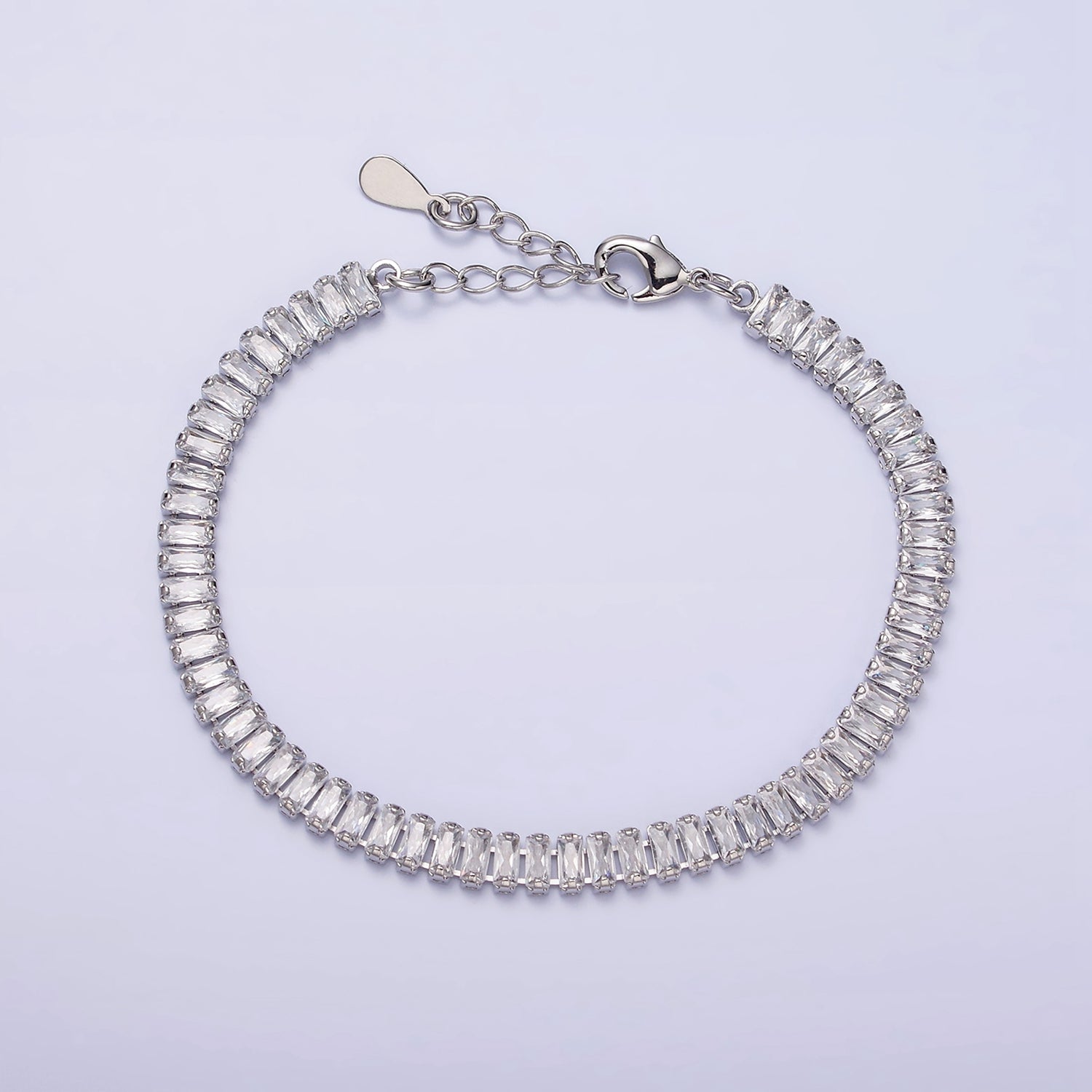 Gold Tennis Bracelet, Baguette Emerald Green, Clear Pave CZ ✦ BR-21WA1785 BR-21WA1786