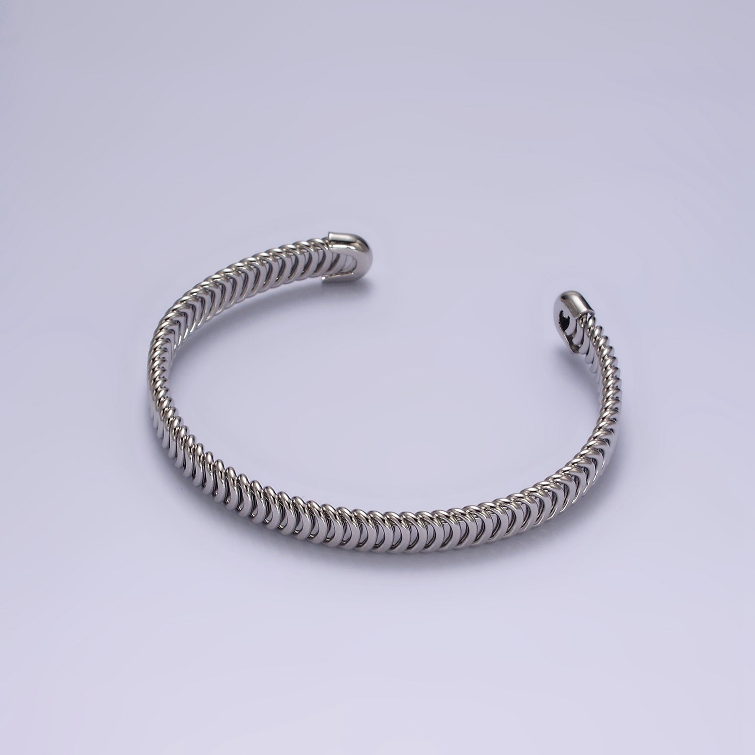 Gold Snake Pattern Textured Cuff Bangle Bracelet in Silver & Gold BRACELET-00250