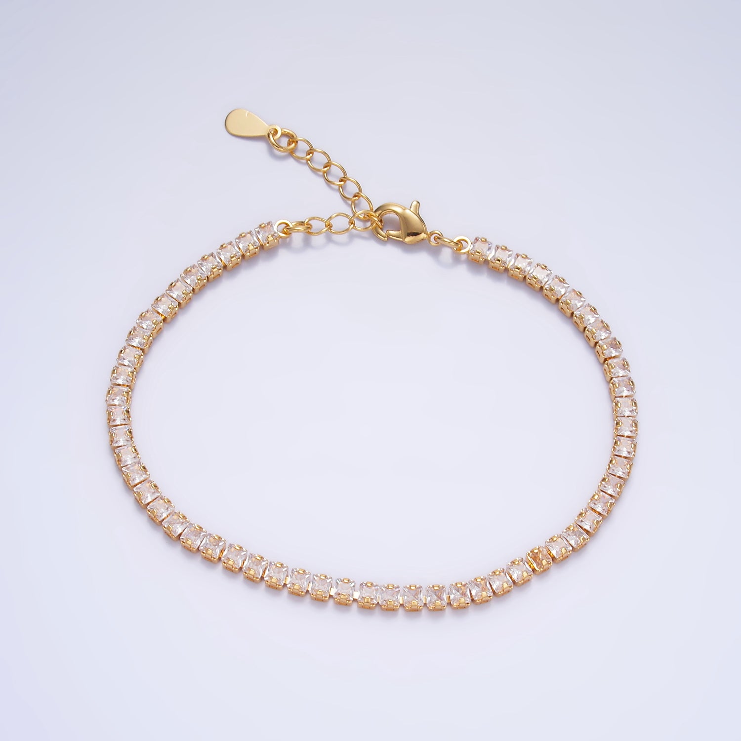 Gold Dainty Gold CZ Tennis Chain Link ✦ BR-0053