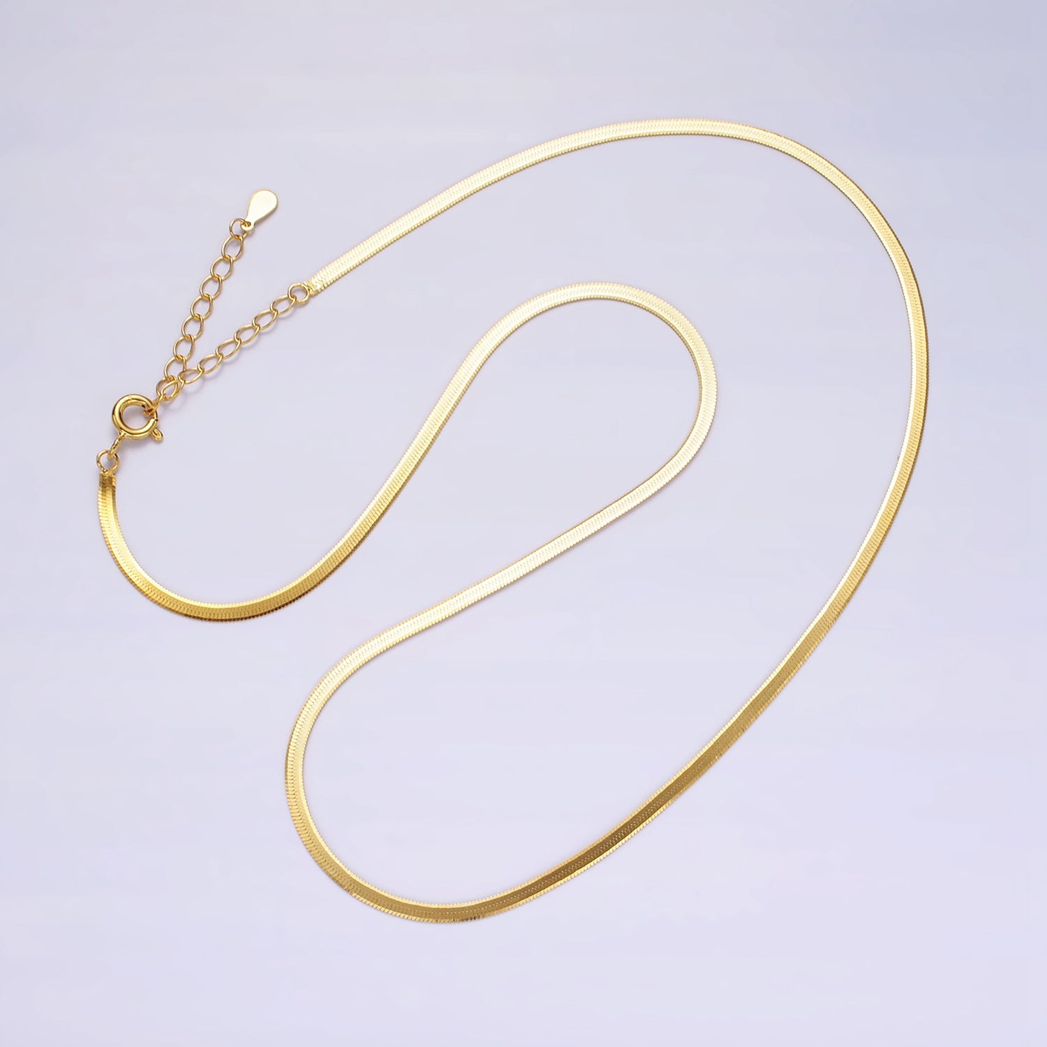 Herringbone Layering Chain Necklace CN-21WA2157 CN-21WA2158