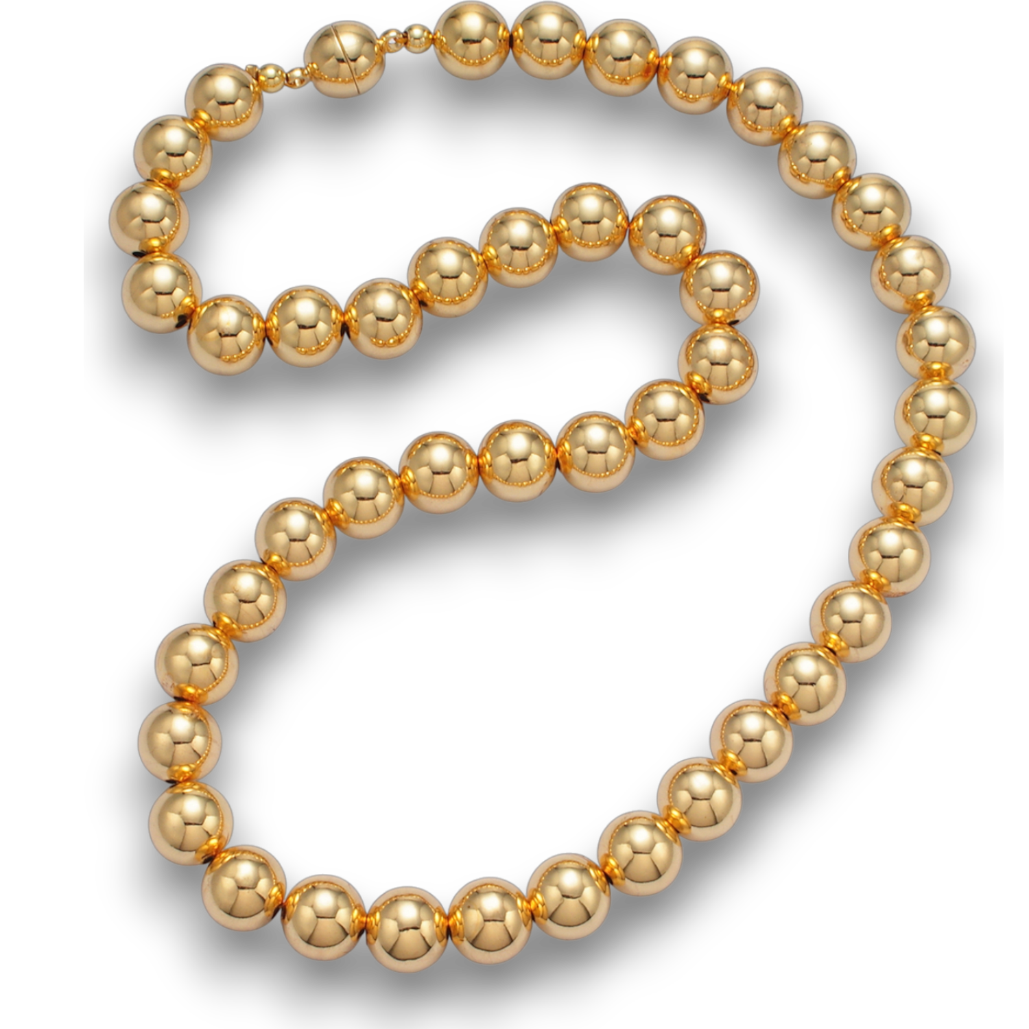 Gold Beaded Bubble Magnetic Closure Necklace NC-21WA2635 NC-21WA2637