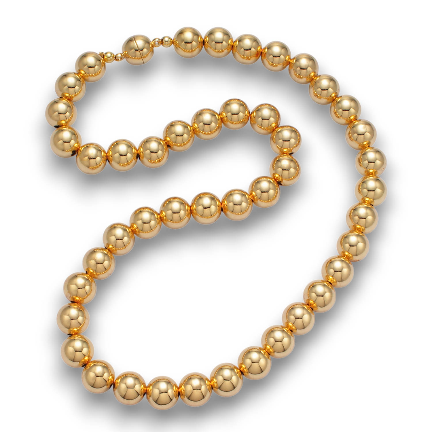 Gold Beaded Bubble Magnetic Closure Necklace NC-21WA2635 NC-21WA2637