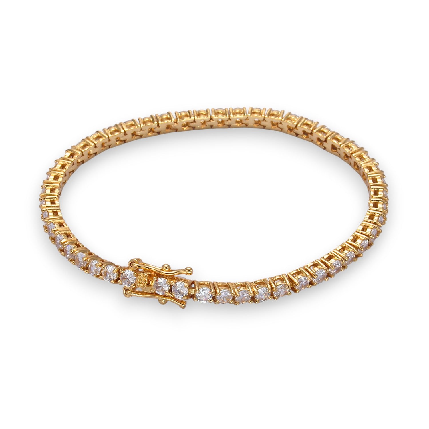 Gold 3.3mm CZ Tennis Chain Bracelet