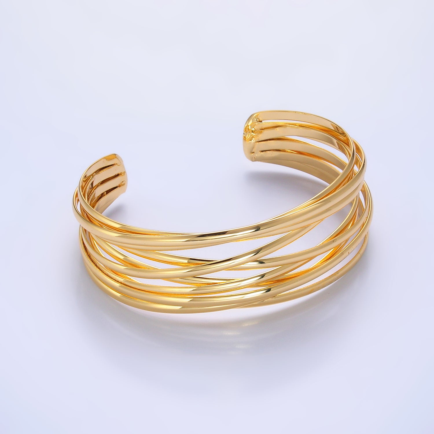 Gold Stacked Gold Statement Cuff