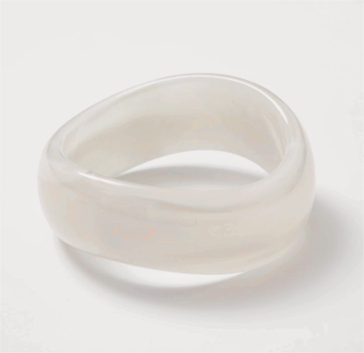 Solid Resin Acrylic Geometric Wide Bangle BA-21WA3388