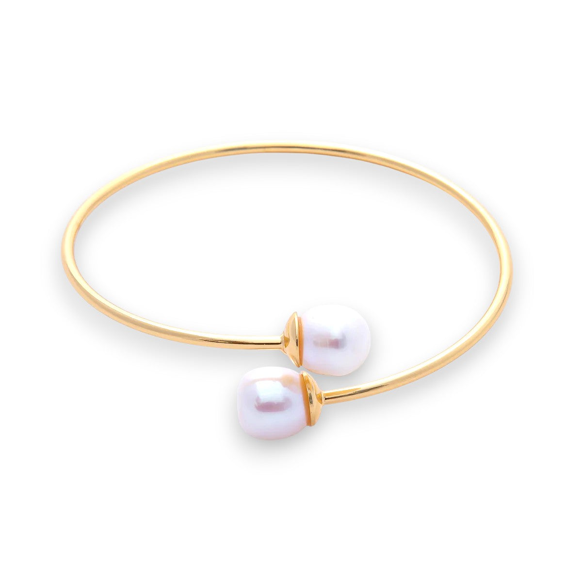 Shell Pearl Minimalist Coil Wrap Cuff BR-21WA3852