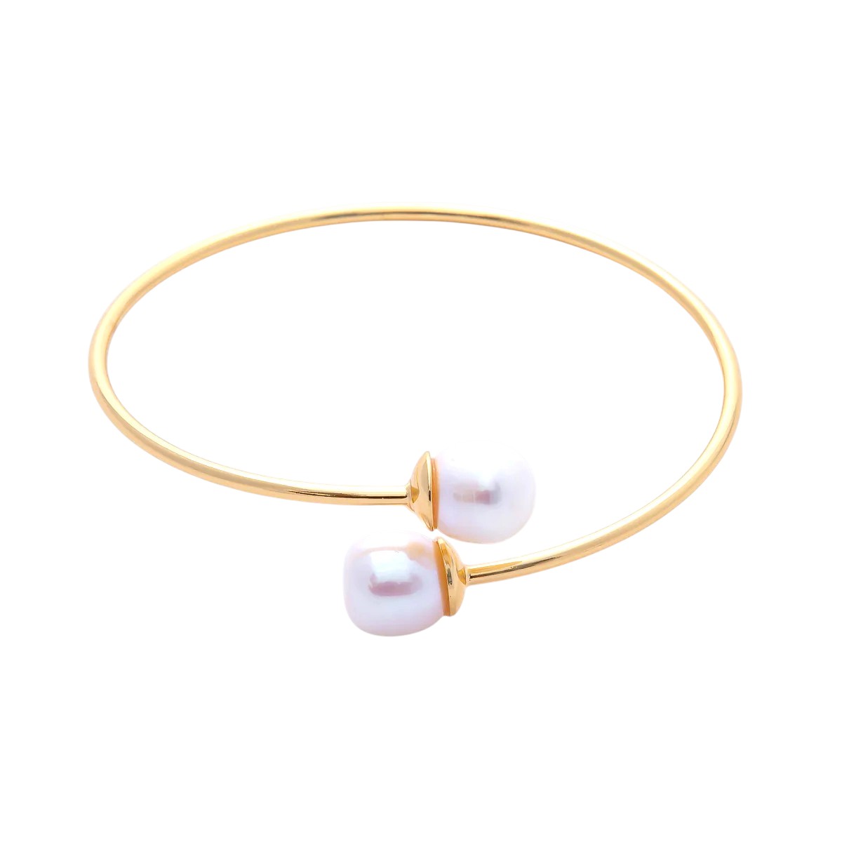 Shell Pearl Minimalist Coil Wrap Cuff BR-21WA3852