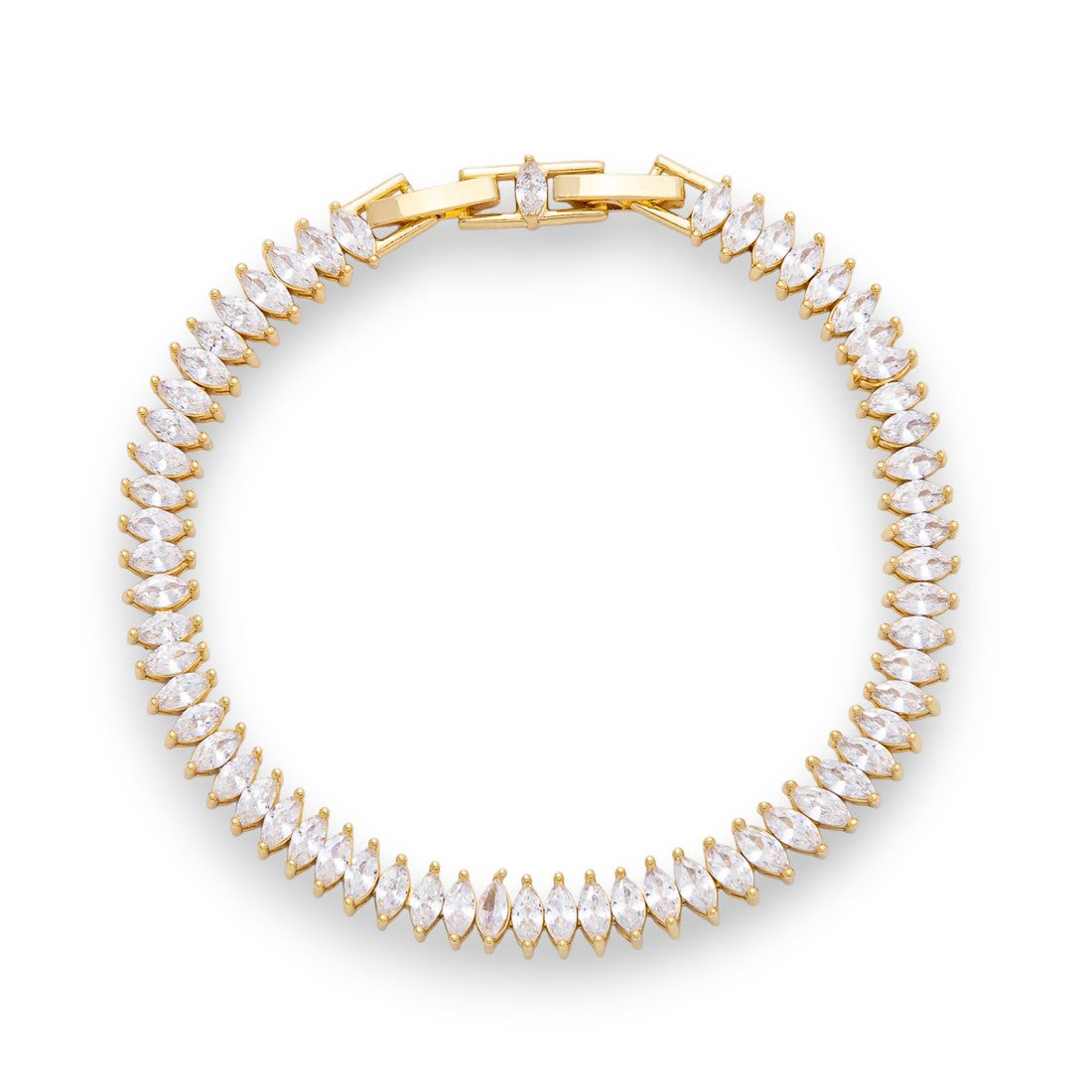 Clear Marquise CZ Tennis Chain Adjustable Bracelet BR-21WA3886