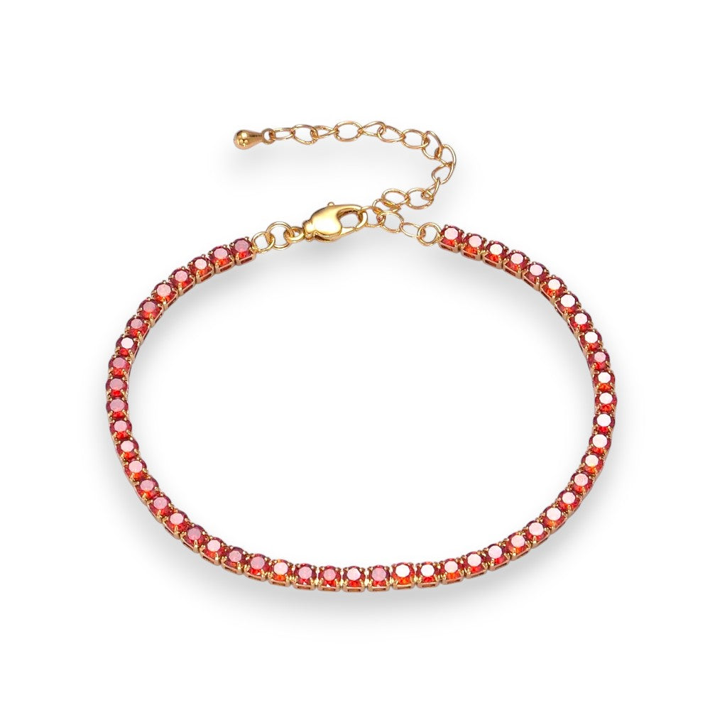 Dainty RED CZ Tennis Bracelet BR-21WA891