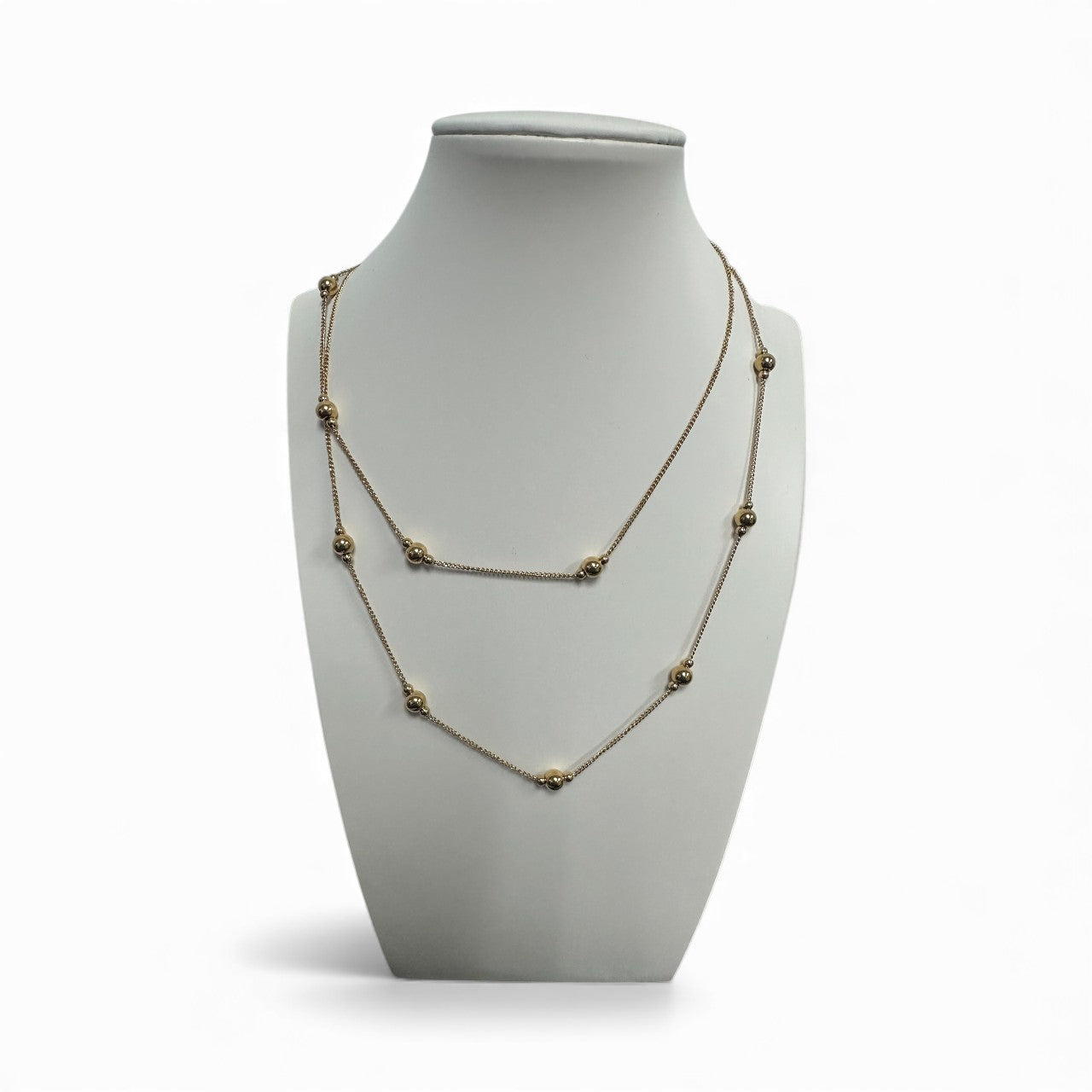 Gold Stainless Steel Long Necklace CN-0080