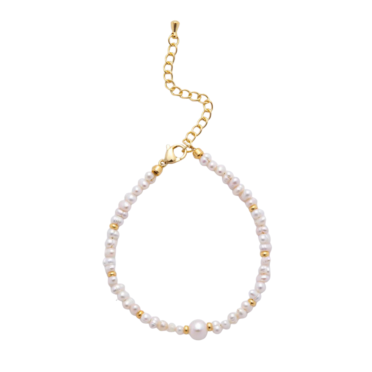 Freshwater Pearls Gemstone Handmade Bracelet in White ✦ BR-21WA3380