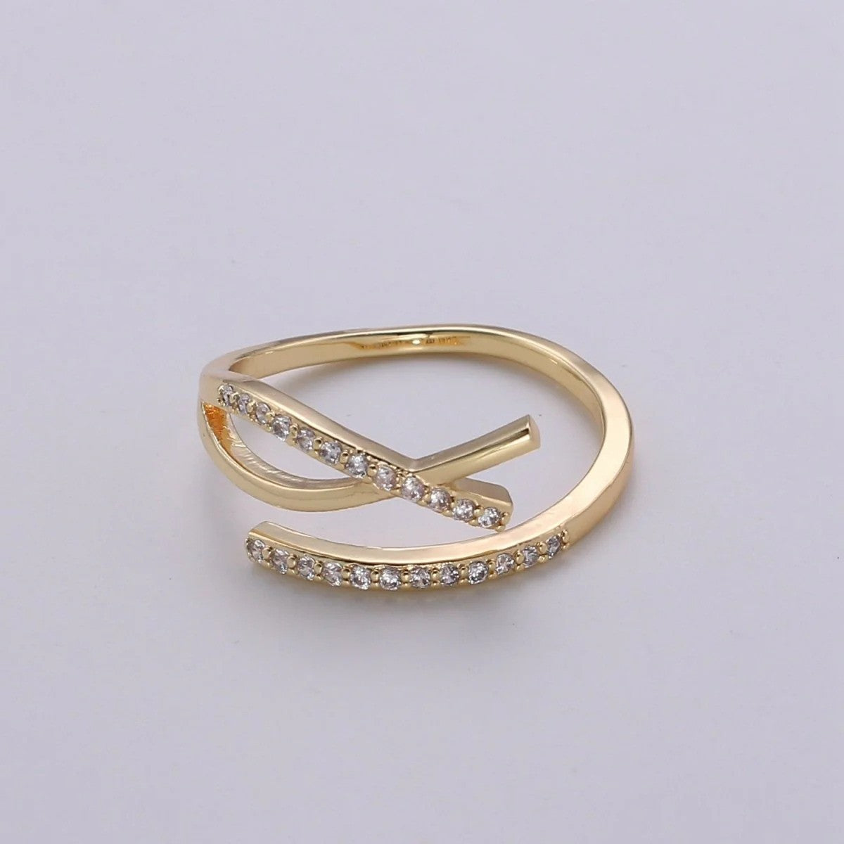 CZ Fish Ring, Christianity Symbol Fish Ring, Christians Ring, Gold Vermeil RI-21R0145