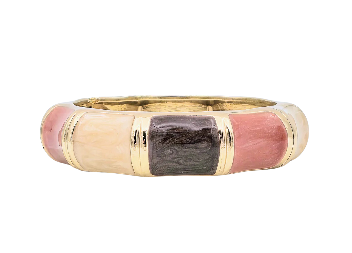 Enamel Coffee Brown Peach Pink Beige Bangel BA-21WA3355
