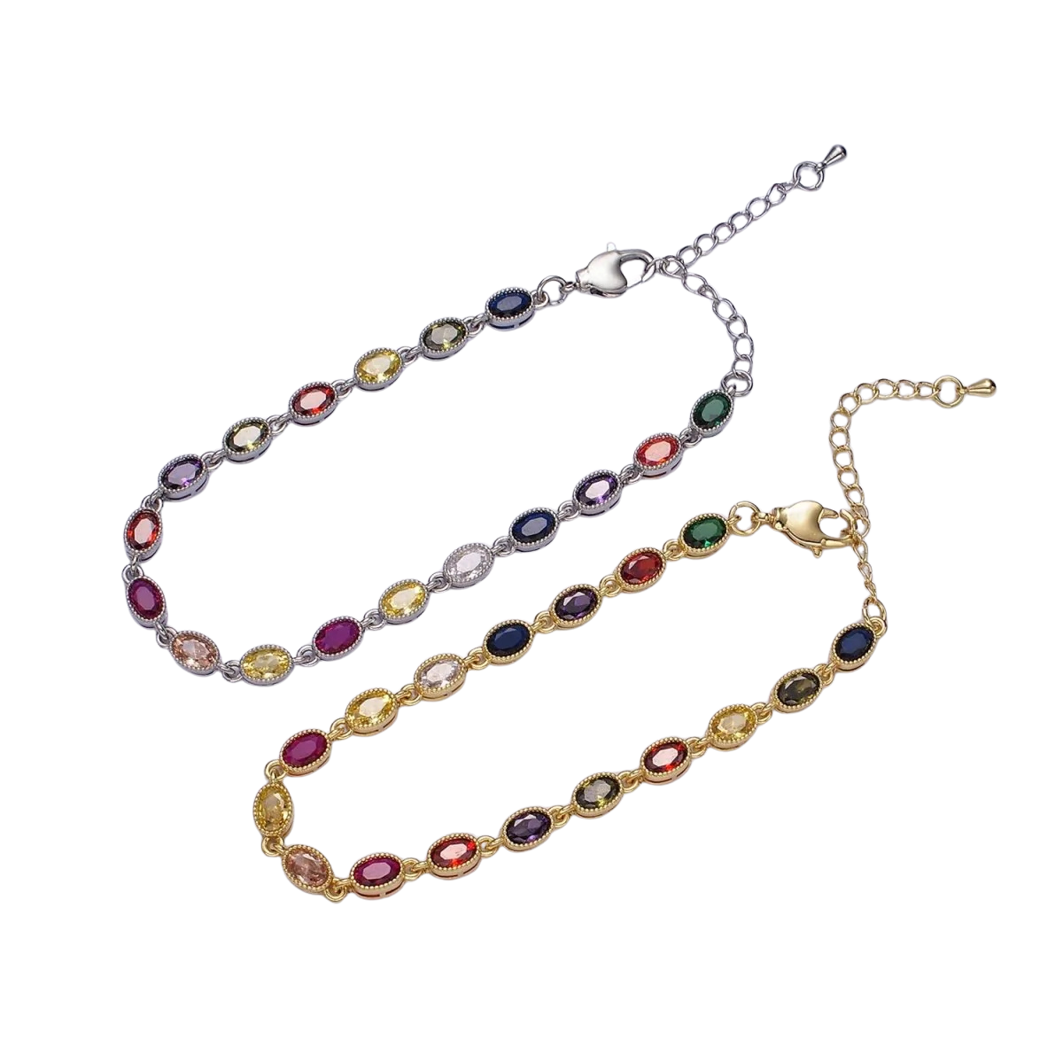 Multi-Color Oval CZ Bracelet