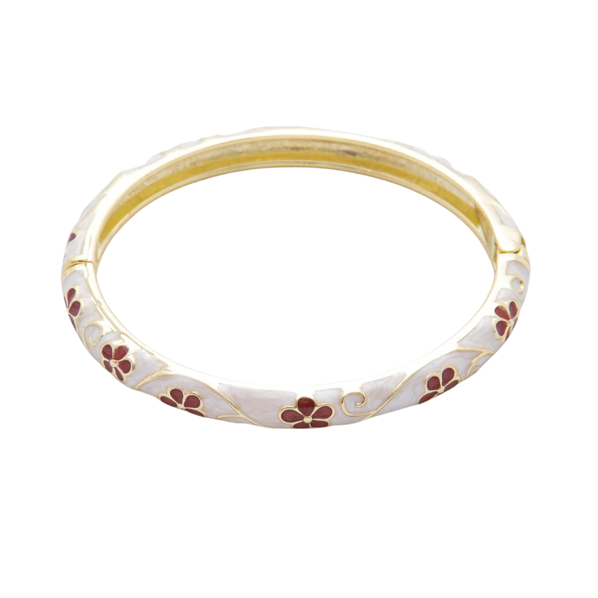 Floral Artisan Enamel Bangle Bracelet