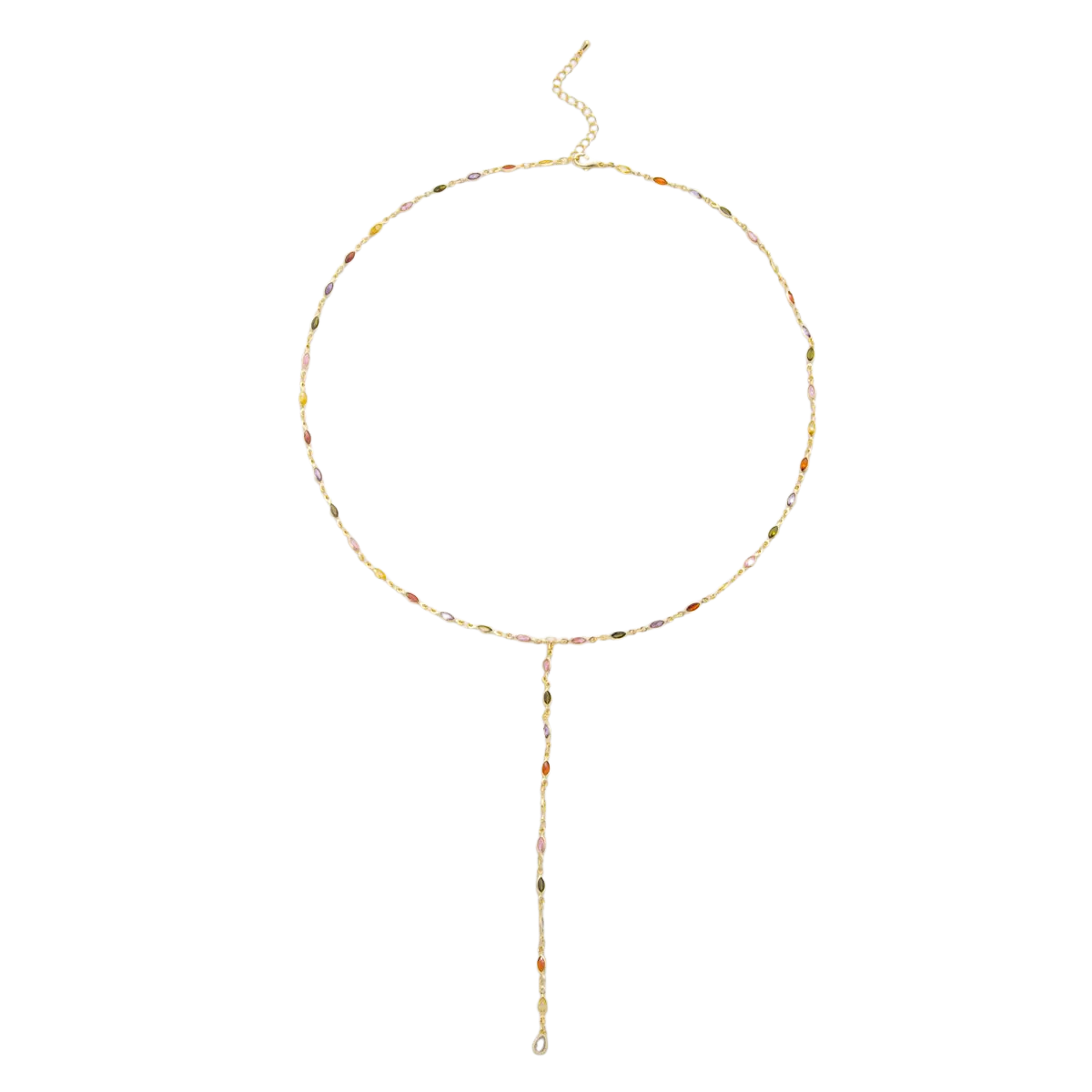 Marquise CZ Chain Lariat Necklace NC-21WA3794
