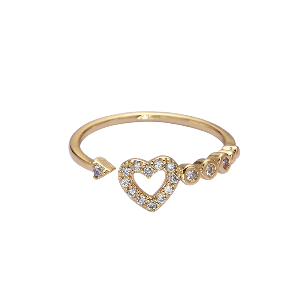 Dainty Heart Arrow Ring