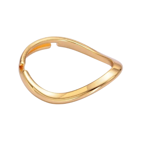 Minimalist Curved Chevron Ring RI-21U432