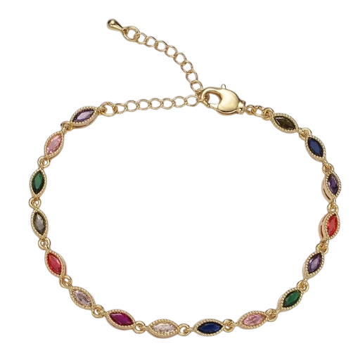 Multicolor CZ Marquise Bezel Bracelet BR-21WA2232