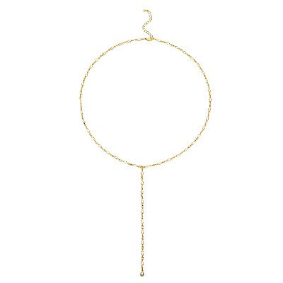 Clear Marquise CZ Chain Lariat Necklace NC-21WA3275