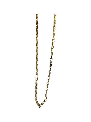 Square Geometric Edged Link Chain necklace NC-SJ2135