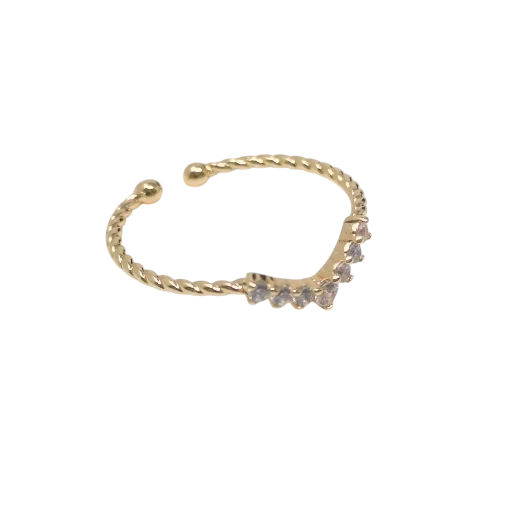 Dainty Twisted open Band Adjustable ring RI-21R239