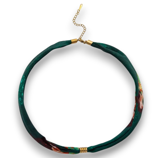 Smooth Faux Silk Scarf necklace with extender