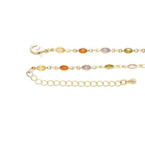 Marquise CZ Chain Lariat Necklace NC-21WA3794