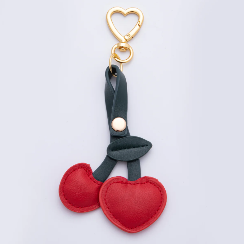 Fruit Leather Bag Charm Keychain Heart Key Ring Accessories ✦ BC-21WB001