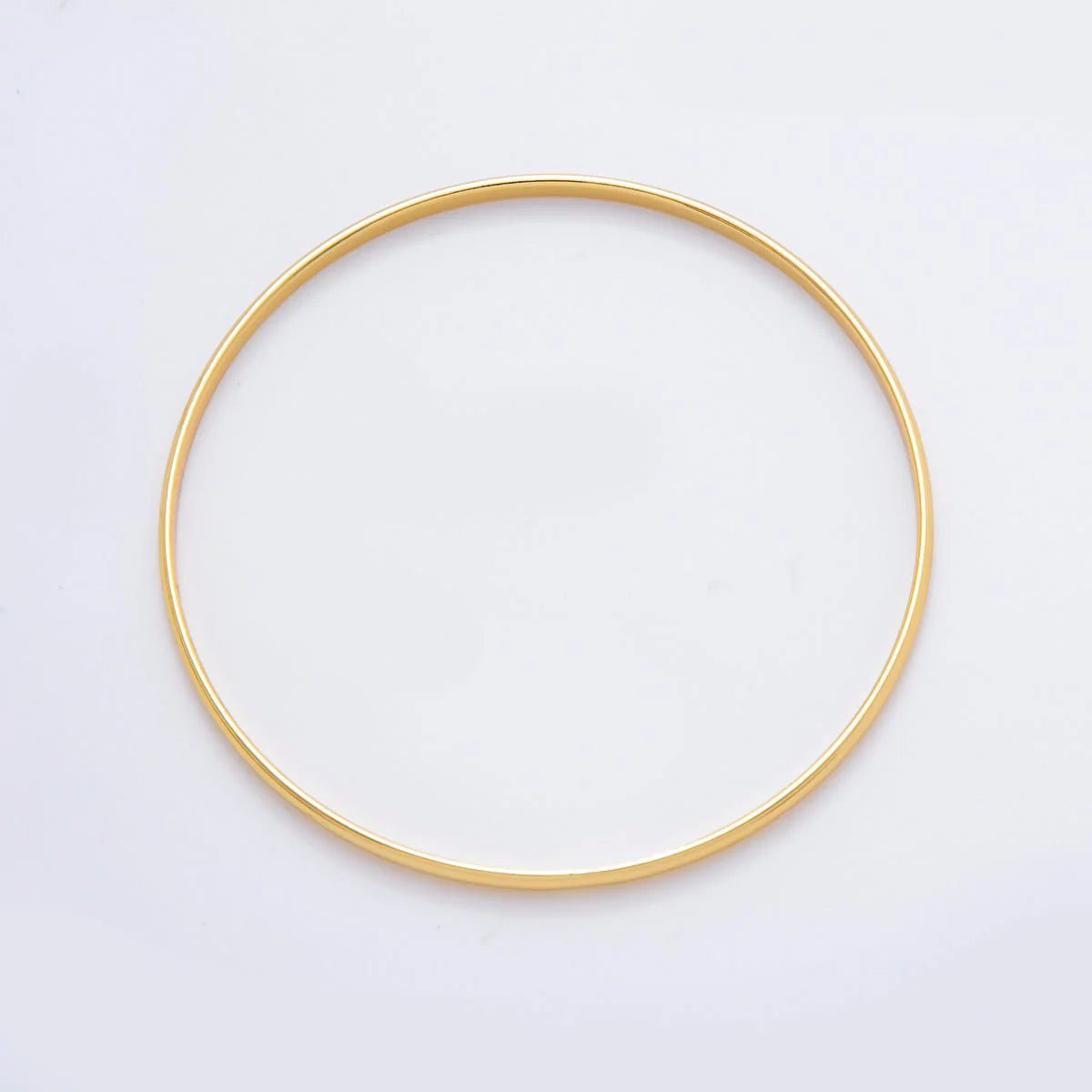 Gold Stainless Steel Dainty Minimalist Classic Circle Round Bangle Bracelet ✦ BA-21WA3470
