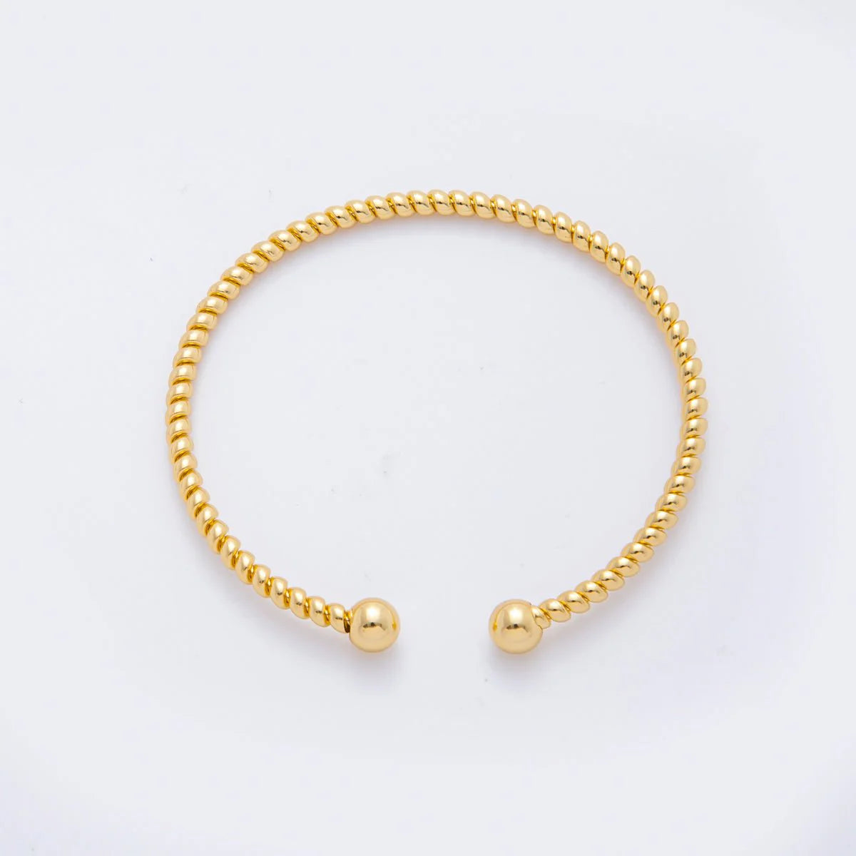 Gold Stainless Steel Braided Weave Round Bangle Layer Bracelet ✦ BA-21WA3469