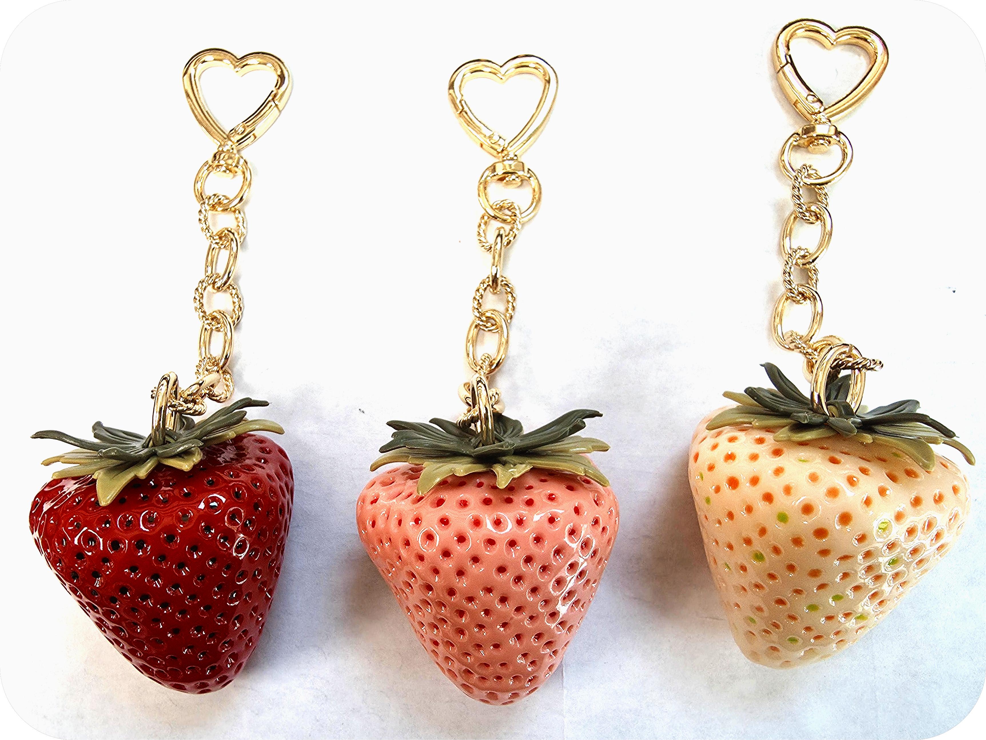 Strawberry bag charm Red, Pink, White BC-21WB187 BC-21WB189