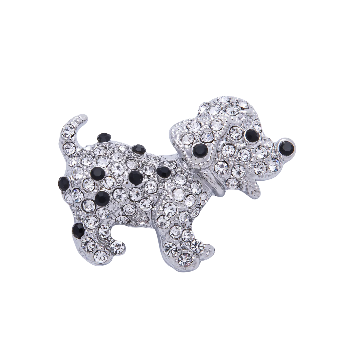 Micro Paved CZ Dalmatian Puppy Dog Pet Brooch Pin BH-21BH015