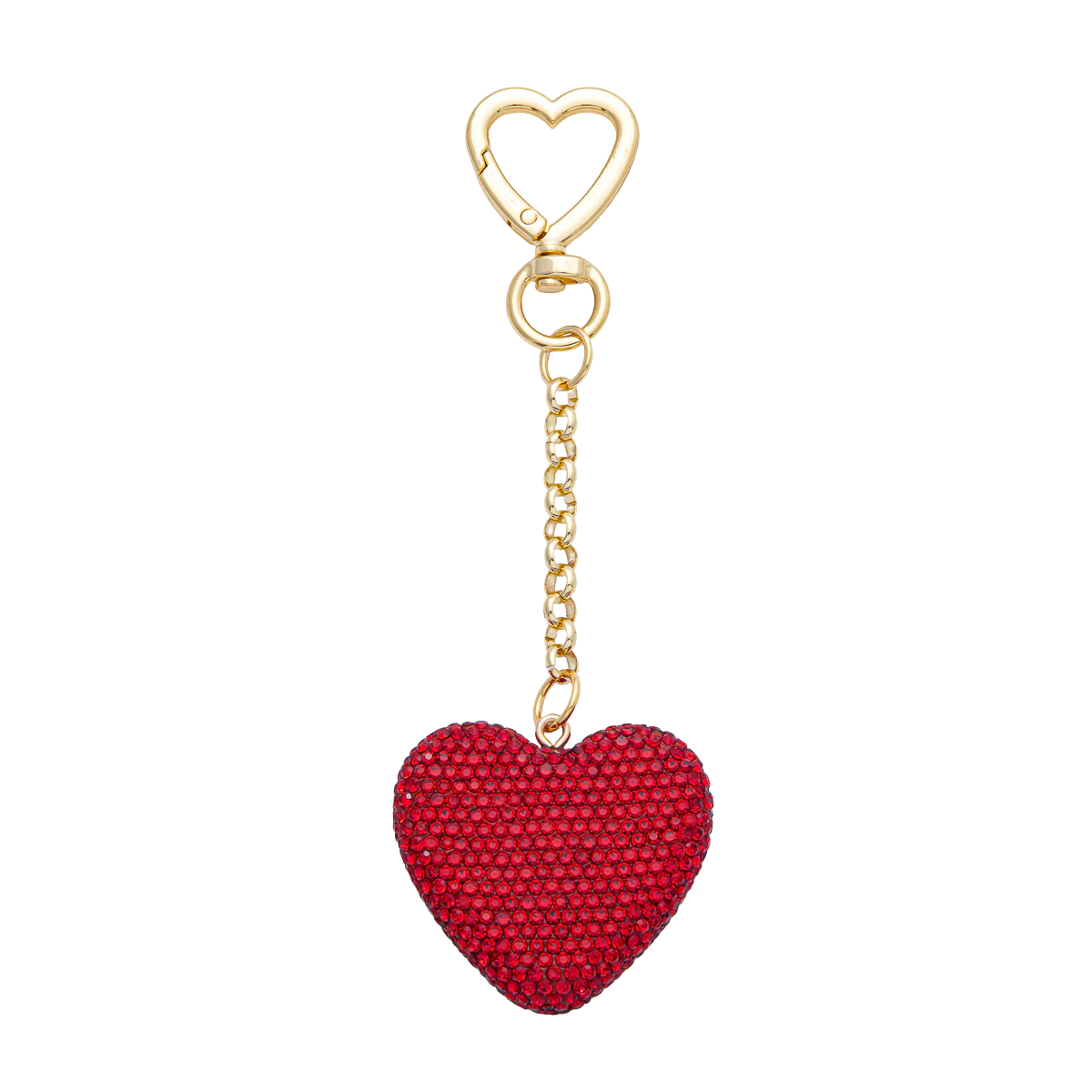 Bedazzled Heart Bag Charm Keychain Heart Key Ring ✦ WB-00255 - WB-00257