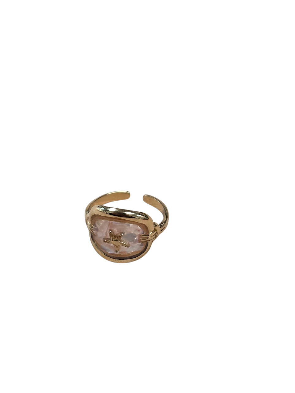 Starfish Iridescent Seashell Ring RI-0337