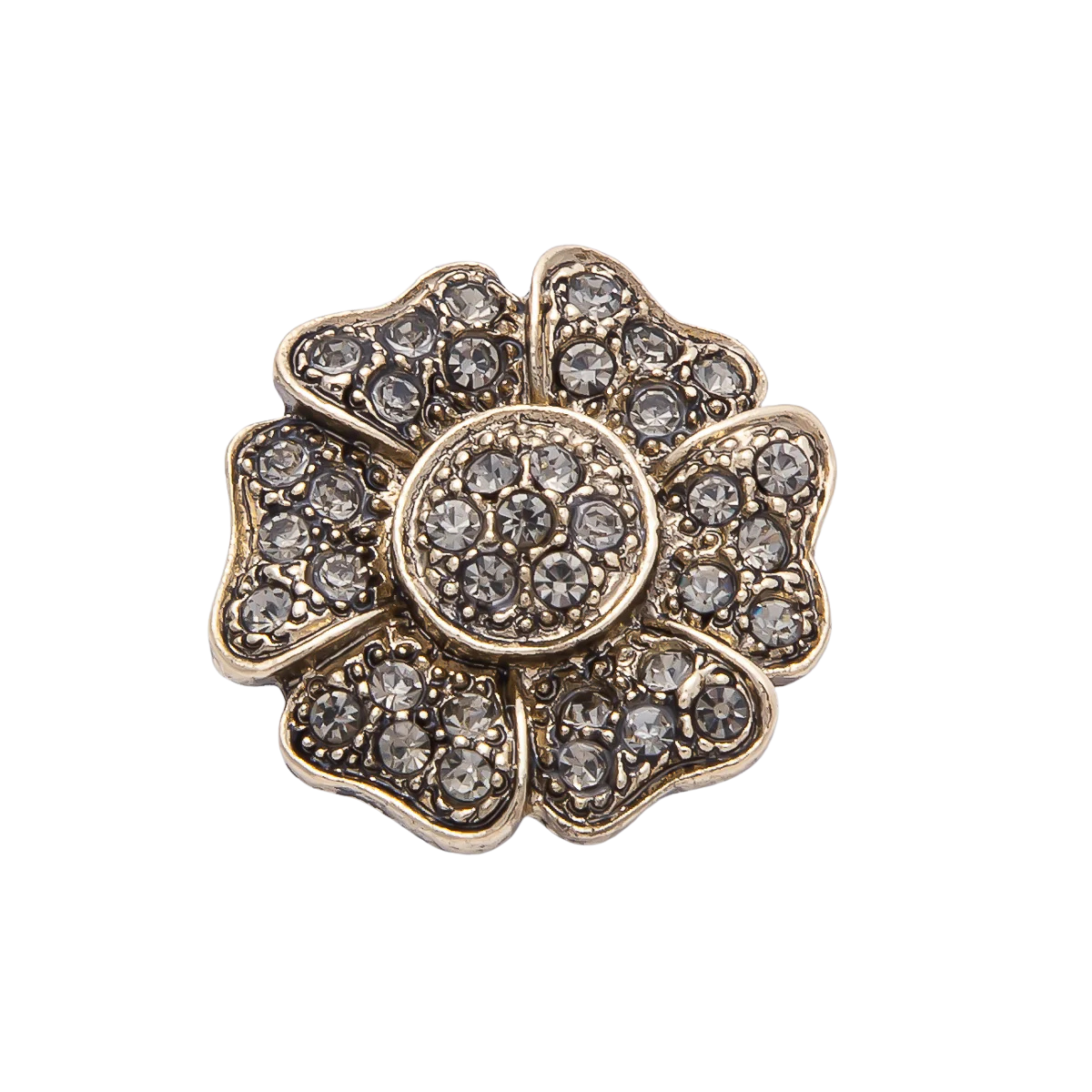 Vintage Gold Rhinestone Flower Brooch Pin BH-21BH069