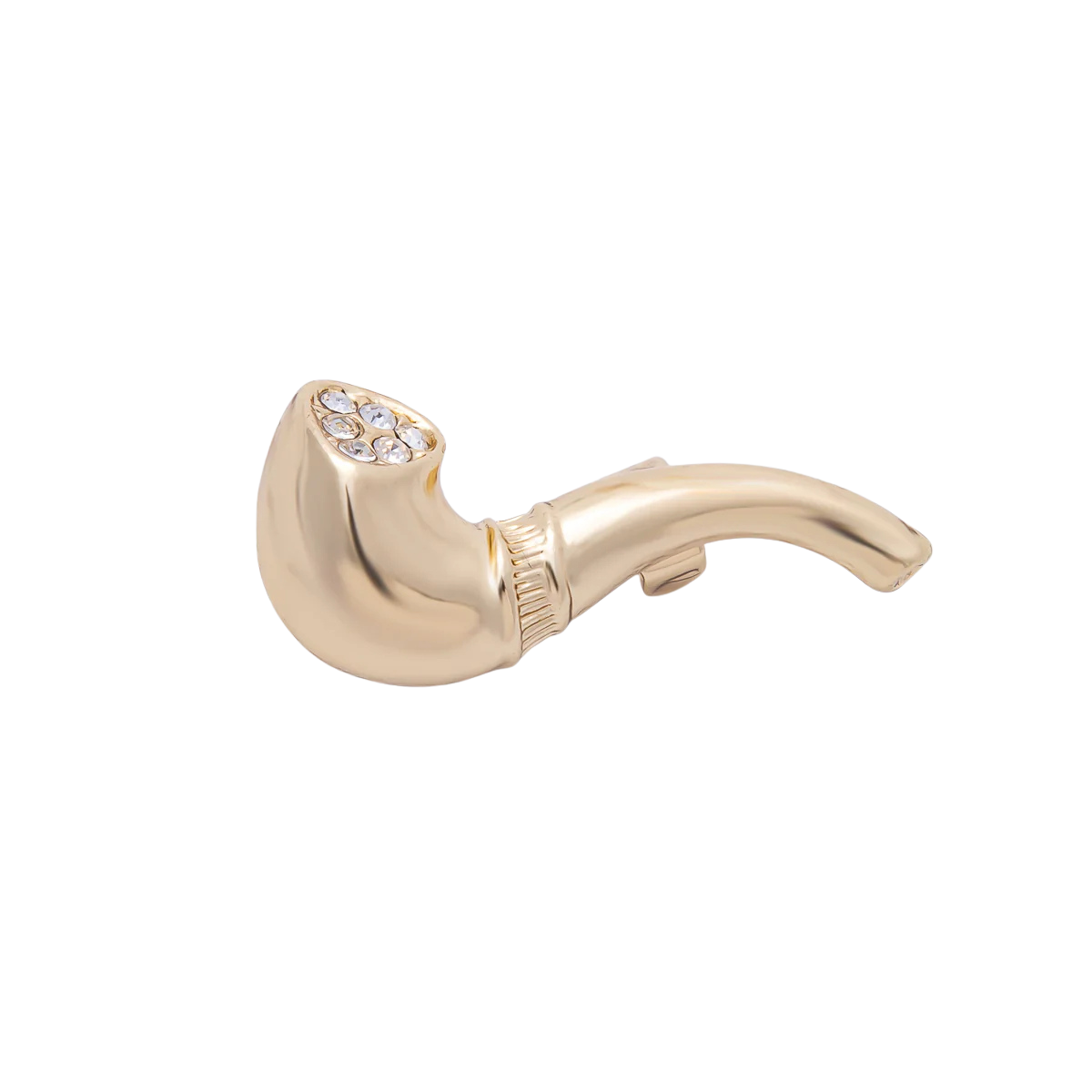 Clear Rhinestone Smoking Pip Brooch Pin BH-21BH065