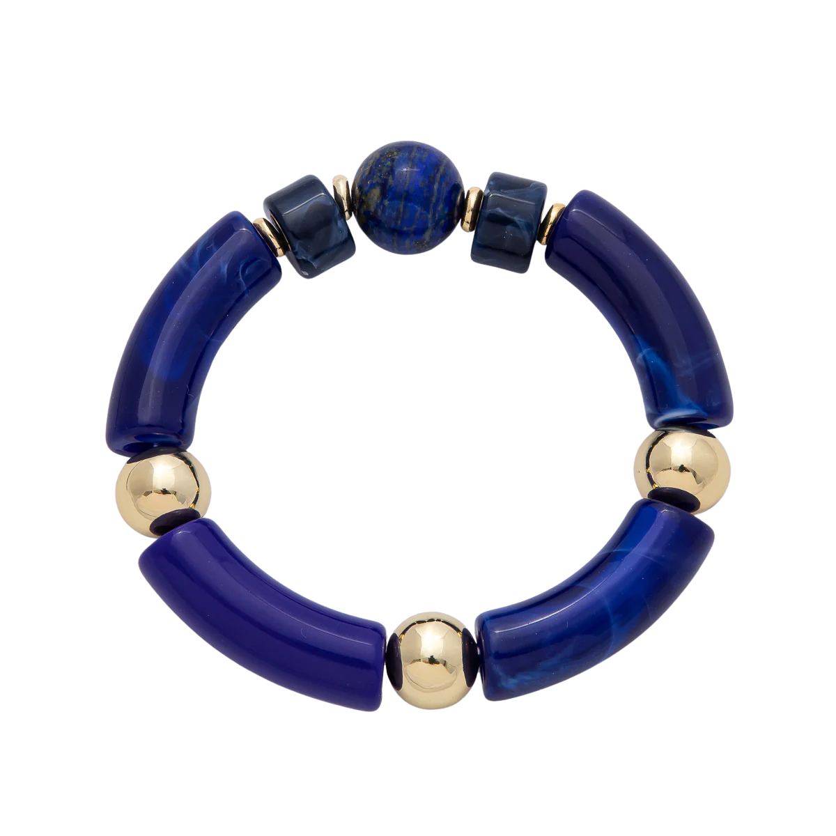 Chunky Blue Chic Stretch Gemstone Bracelet BA-21WA3969 BA-21WA3970