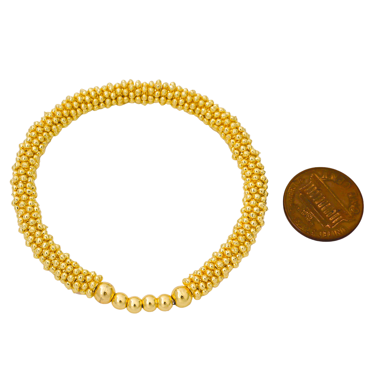 Multi-faceted Disco Ball Bead Chain Necklace BR-21WA4020