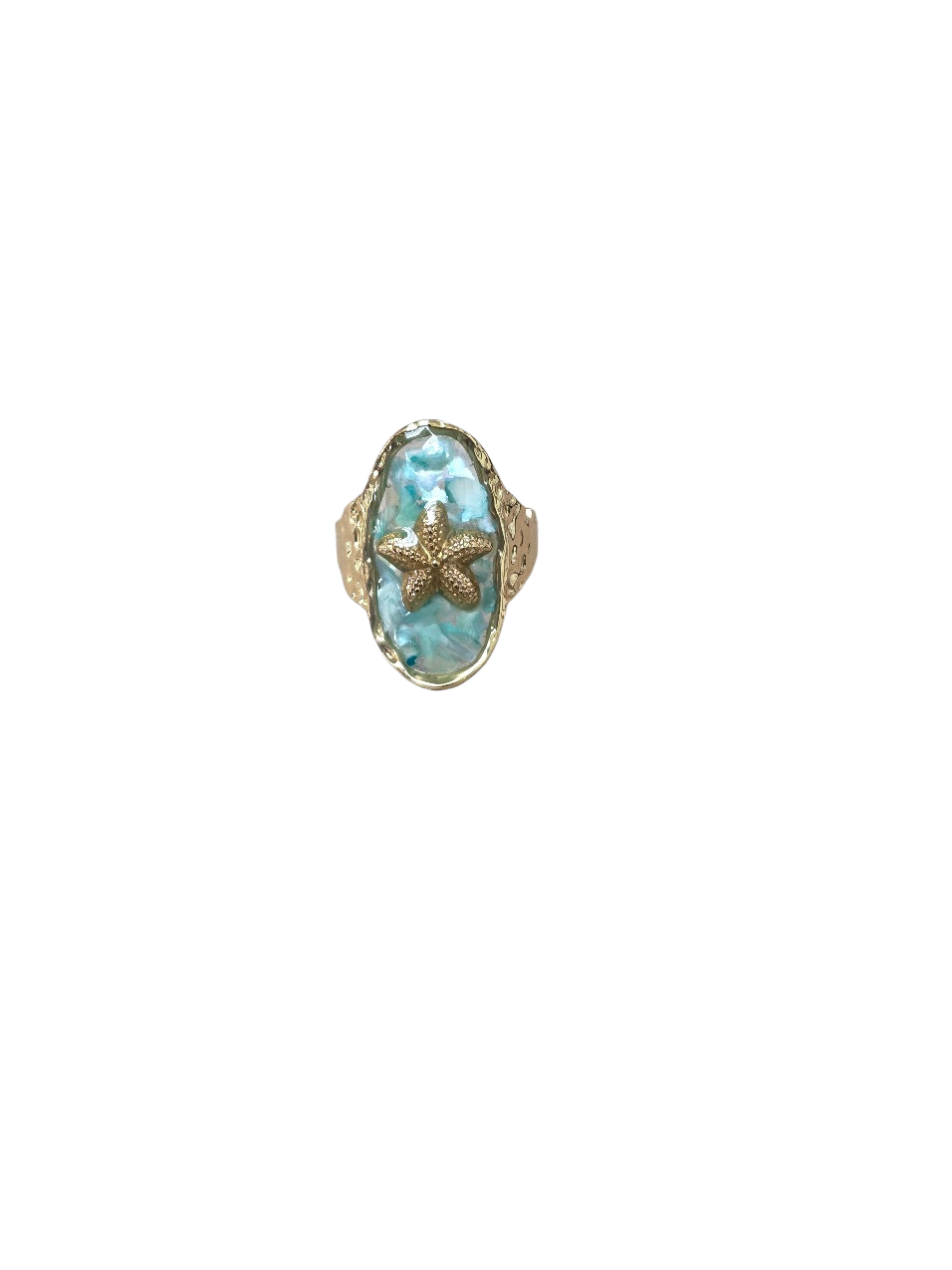 Starfish Blue Iridescent Ring RI-0352