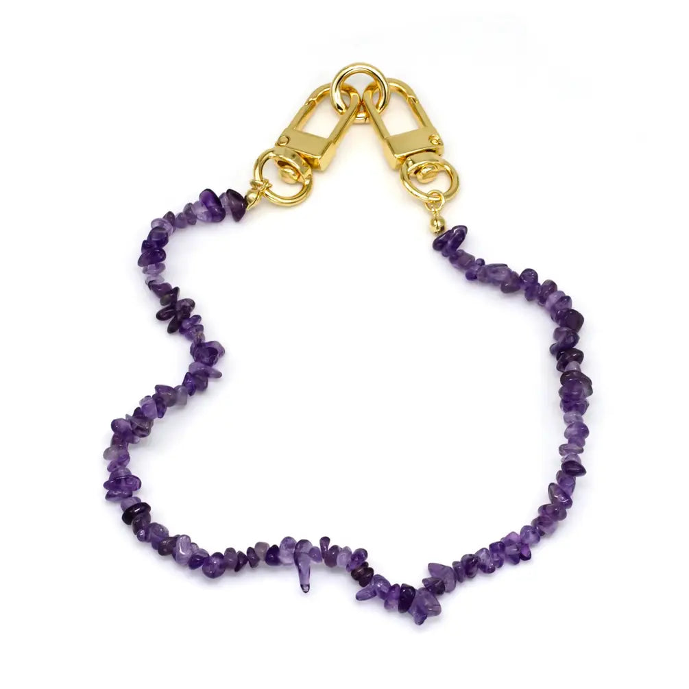 Tiny Purple Amethyst Purse Chain / Phone Strap PH-SJ0013