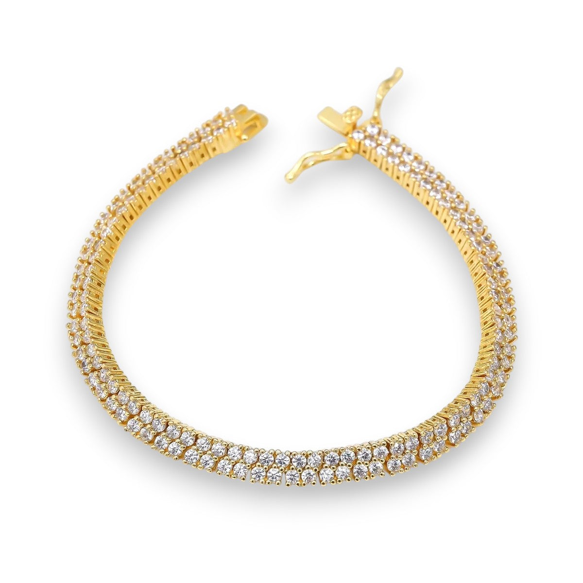 Micro Paved CZ Two-Layered Classic Tennis Bracelet BR-21WA3432