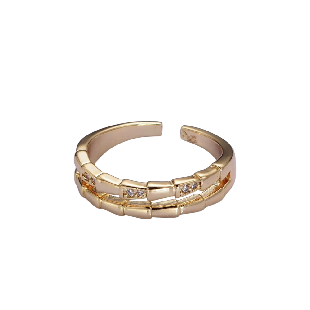 Stacked Diamond Snake Ring