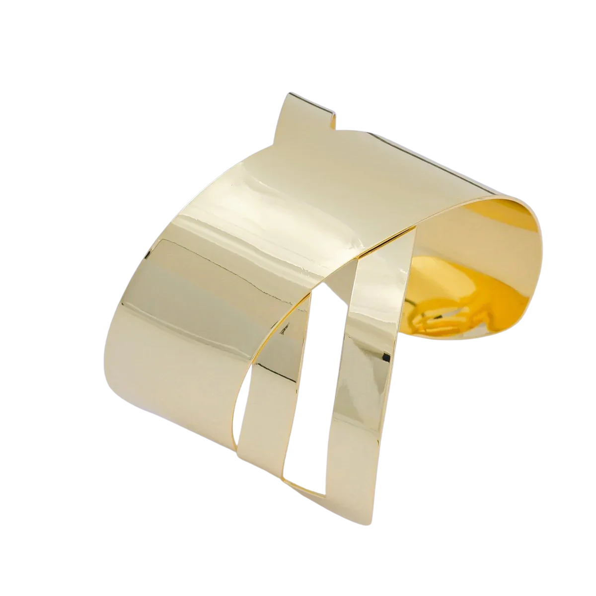 Filled Metallic Twisted Irregular Cuff Bracelet BA-21WA3408