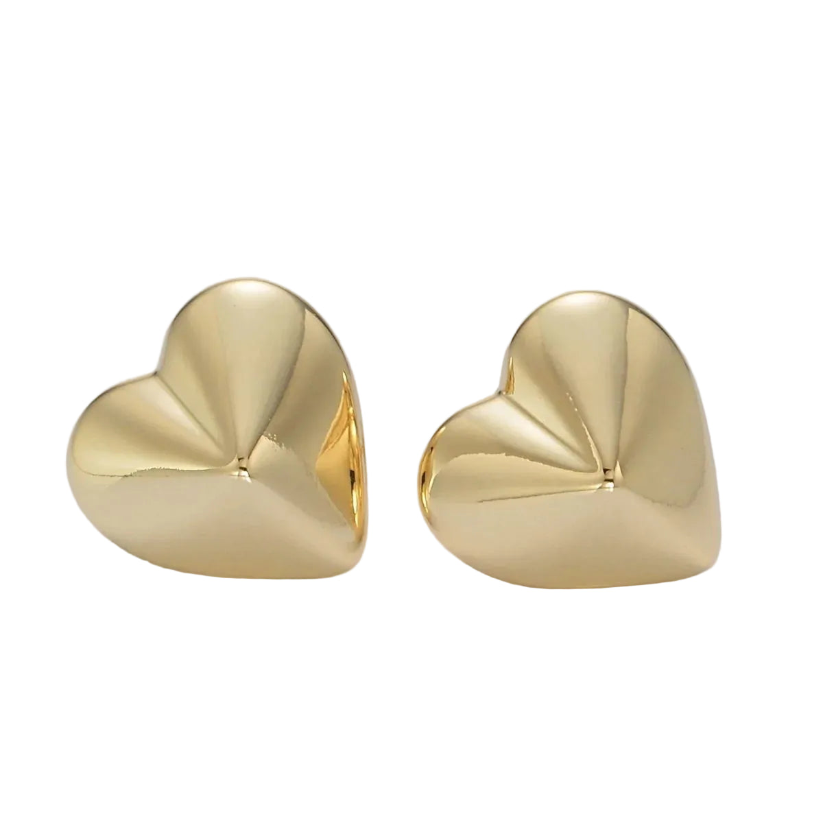 3D Edged Heart stud earrings EA-21AD709  EA-21AD710