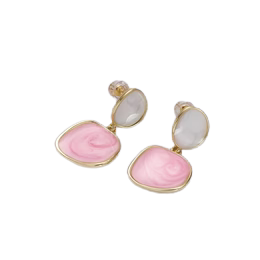 Enamel Rounded Square Drop Stud Earrings EA-21V246 EA-21V250